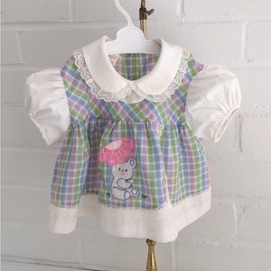 Classic Vintage Pastel Plaid Baby Girl Summer Top Dress Size 18 Months